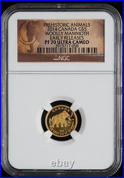 2014 Canada $5 1/10oz Gold Woolly Mammoth NGC PF70 Ultra Cameo Early Release