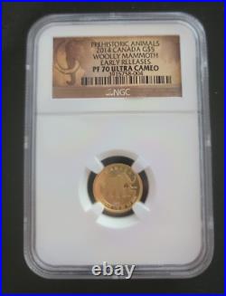 2014 Canada G$5 Gold Coin Wooly Mammoth Early Release NGC PF 70 Ultra Cameo
