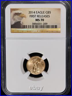 2014 Gold American Eagle $5 NGC MS70 Bald Eagle Label STOCK
