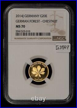 2014-J Germany 20 Euros Gold Coin Forest Chestnut. 125 AGW NGC MS 70 G3897 2014-J Germany 20 Euros Gold Coin Forest Chestnut. 125 AGW NGC MS 70 G3897