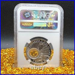 2014 Niue 24K Gold Gilt Good Luck Series Horseshoe. 999 Silver Coin 1 of 1 Mint