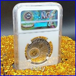 2014 Niue 24K Gold Gilt Good Luck Series Horseshoe. 999 Silver Coin 1 of 1 Mint