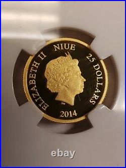 2014 Niue Disney 1/4 oz Gold $25 Mickey Mouse NGC Proof 70 Ultra Cameo Rare