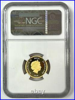 2014 Niue Disney DONALD DUCK 1/4oz. 9999 Gold Coin G$25 NGC PF70 ULTRA CAMEO