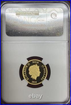 2014 Niue Gold $25 Disney Donald Duck 80th Anniversary NGC PF70