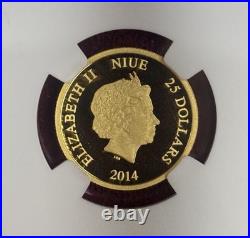 2014 Niue Gold $25 Disney Donald Duck 80th Anniversary NGC PF70