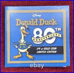 2014 Niue Gold $25 Disney Donald Duck 80th Anniversary NGC PF70
