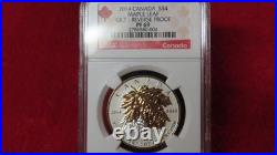 2014 Reverse Proof $4 Silver Maple Leaf Incused Gold Gilt Canada PF69 NGC