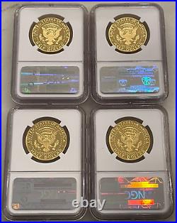 2014-W 4-Coin Kennedy Gold Half Dollar Set NGC PF70 FDOI Den, Philly, Chi, DC