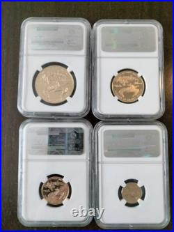 2014-W 4-Coin Proof Gold Eagle Set PF 70 Ultra Cameo NGC
