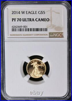 2014-W Gold American Eagle $5 NGC PF70 Ultra Cameo Brown Label STOCK