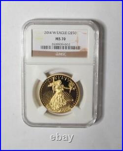 2014 W U. S. Fifty Dollar Gold Coin NGC MS70 Grading Error PR as MS