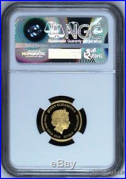 2015 1/4 oz GOLD BRUCE LEE 75TH ANNIVERSARY NGC PF70 UC $25 coin POP 16 ONLY