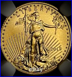 2015 American Gold Eagle $5 MS 70 NGC Tenth-Ounce 1/10 oz