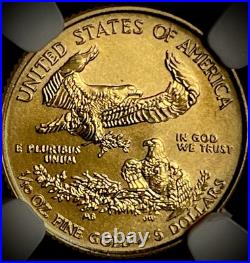 2015 American Gold Eagle $5 MS 70 NGC Tenth-Ounce 1/10 oz
