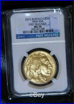 2015 Buffalo Gold $50.9999 Fine NGC MS70 Early Releases