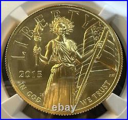 2015 W 1 Oz GOLD $100 American Liberty High Relief Coin NGC MS70 Early Releases