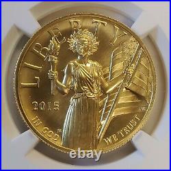 2015-W 1 oz American Liberty High Relief. 9999 Fine Gold Coin NGC MS70 ER