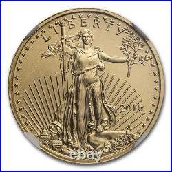2016 1/10 oz Gold Eagle MS-70 NGC (30th Anniversary, FDI)