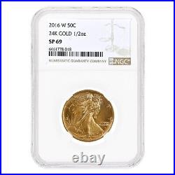 2016 1/2 oz Walking Liberty Half Dollar Centennial Gold Coin NGC SP 69