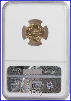 2016 $5 1/10oz Gold American Eagle MS70 NGC ER Blue Label
