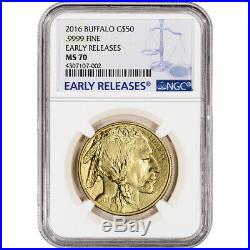2016 American Gold Buffalo (1 oz) $50 NGC MS70 Early Releases Large Label