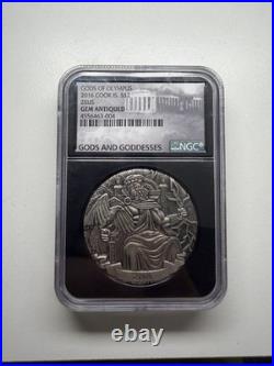 2016 Cook Islands ZEUS NGC GEM UNCIRCULATED 2oz Gods of Olympus 1,000 Minted