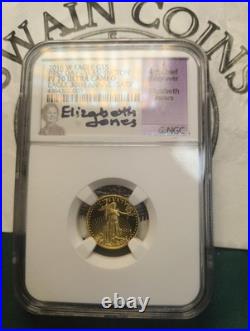 2016 Eagle G$5 Gold FDOI Washington PF70 Signed By Elizabeth Jones E5-123
