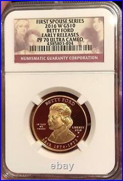 2016-W $10 Gold First Spouse Betty Ford EARLY RELEASE ER -PF70 Ultra cameo