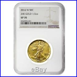 2016 W 1/2 oz Walking Liberty Half Dollar Centennial Gold Coin NGC SP 70