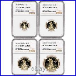 2016 W American Gold Eagle Proof 4-pc Year Set NGC PF70 Ultra Cameo