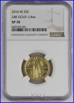 2016 W CENTENNIAL 1/4 Oz Gold Burnished Standing Liberty 25 Cent Coin NGC SP70