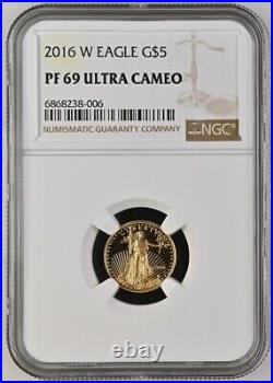 2016 W EAGLE GOLD $5 NGC Grade PF 69 ULTRA CAMEO #3806