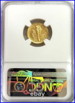 2016 W GOLD EVERHART SIGNED MERCURY DIME 1/10 oz GOLD CENTENNIAL NGC SP 70