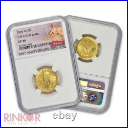 2016-W Gold 1/4oz Standing Liberty Quarter 100th Anniversary NGC SP 70