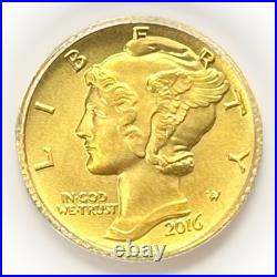 2016-W Gold Mercury Dime 1/10 Oz SP70 ICG MS 70 SUPERB GEM BU