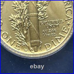2016-W Gold Mercury Dime 1/10 Oz SP70 ICG MS 70 SUPERB GEM BU