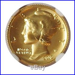 2016-W Gold Mercury Dime - Perfect NGC SP70 - Early Releases