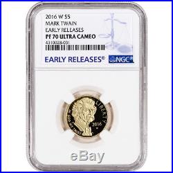 2016-W US Gold $5 Mark Twain Commemorative Proof NGC PF70 Early Releases
