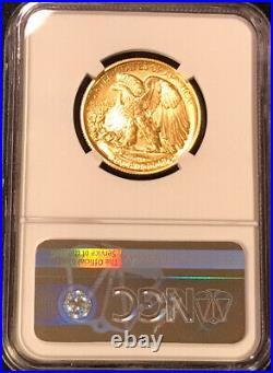 2016 w Walking Liberty Gold Coin Graded NGC SP69 1/2 OZ Gold Content
