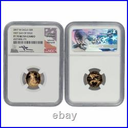 2017W 1/10 Oz American Gold Eagle $5 FDOI Mercanti Signature NGC PF 70 UCAM