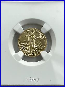 2017 1/10 Oz $5 American Gold Eagle NGC MS70 Mike Castle Signed