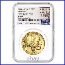 2017 1 oz $50 Gold American Buffalo NGC MS 70 FDOI