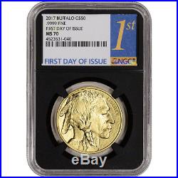 2017 American Gold Buffalo (1 oz) $50 NGC MS70 First Day Issue 1st Label Black