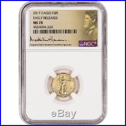 2017 American Gold Eagle (1/10 oz) $5 NGC MS70 Early Releases St Gaudens Label