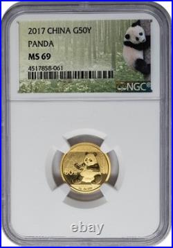 2017 China Gold 50Y Panda MS69 NGC 951701-9