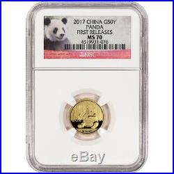 2017 China Gold Panda (3 g) 50 Yuan NGC MS70 First Releases Panda Label
