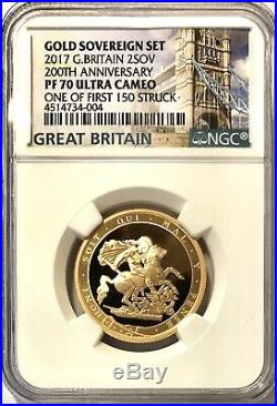 2017 Gold Proof 2SOV (Double Sovereign, £2 Coin, Two Pounds) NGC PF70 Ultra Cam