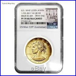 2017 W 1 oz $100 American Liberty High Relief Proof Gold Coin NGC PF 70