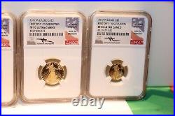 2017 W 4 Coin Proof Gold Eagle Set First Day of Issue NGC PF 70 Mercanti Signed